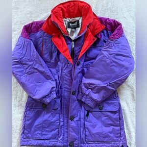 Vintage Marker Women's Ski Jacket in Purple and Red (M)